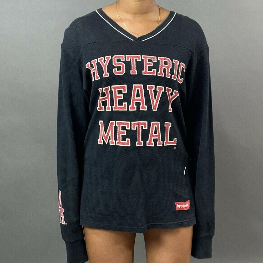 HYSTERIC GLAMOUR *Hysteric Heavy Metal* L/S VNeck Jersey Mesh Shirt